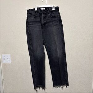 Moussy Vintage Distressed Black Denim Button Fly Jeans Size 30